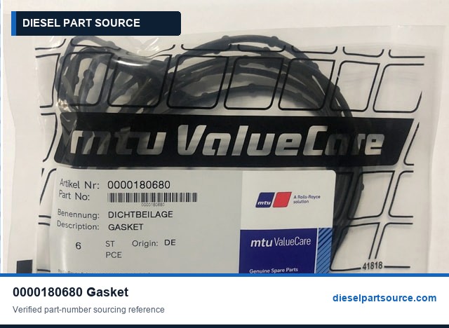 MTU 2000 Parts | 0000180680 | GASKET
