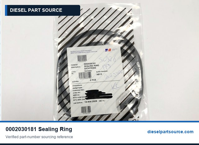 MTU 595 Parts | 0002030181 | SEALING RING