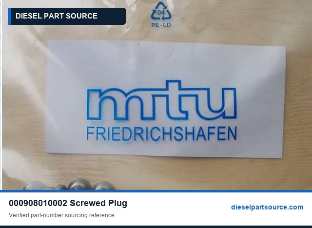 MTU 396 Parts | 000908010002 | SCREWED PLUG