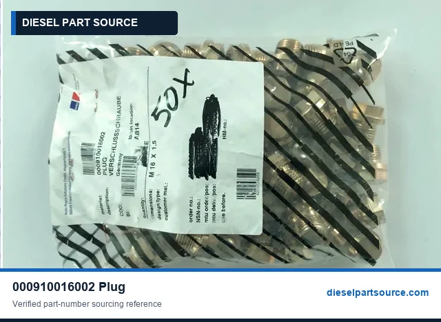 MTU 956/1163 PARTS | 000910016002 | PLUG