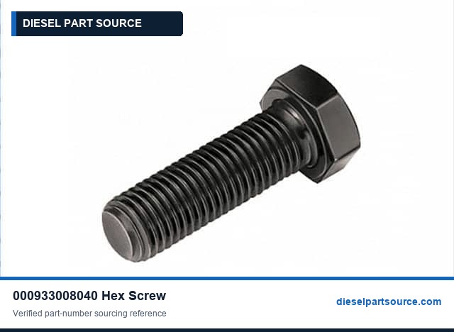 MTU 396 Parts | 000933008040 | HEX SCREW