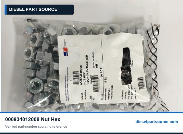 MTU 956/1163 PARTS | 000934012008 | NUT HEX