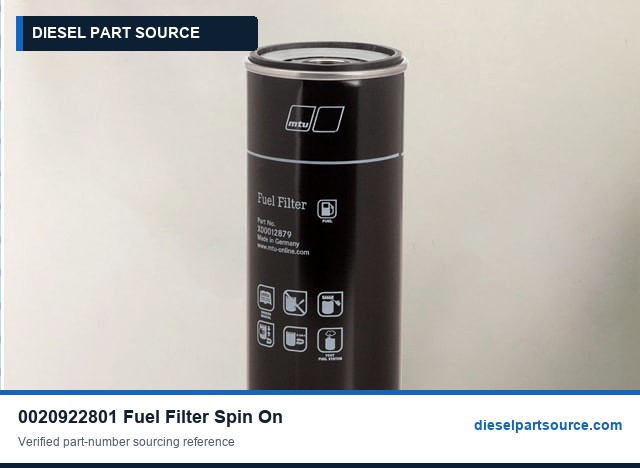 MTU 2000 Parts | 0020922801 | FUEL FILTER SPIN-ON