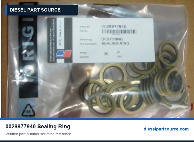 MTU 396 Parts | 0029977940 | SEALING RING