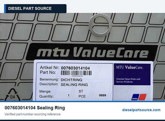 MTU 183 Parts | 007603014104 | SEALING RING