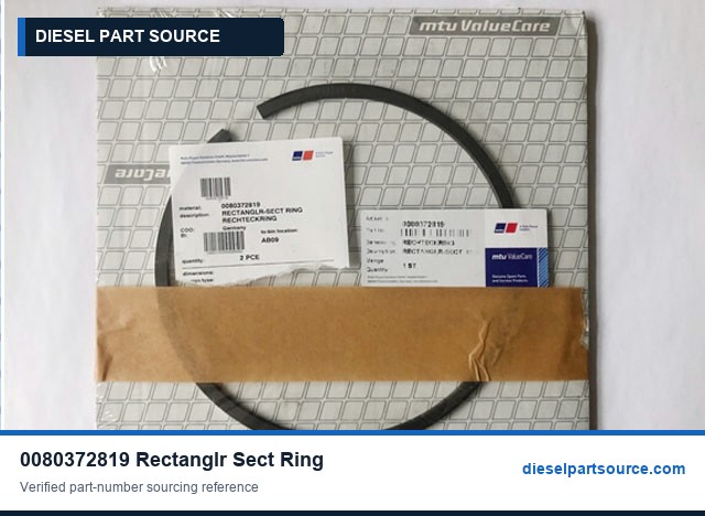 MTU 595 Parts | 0080372819 | RECTANGLR-SECT RING