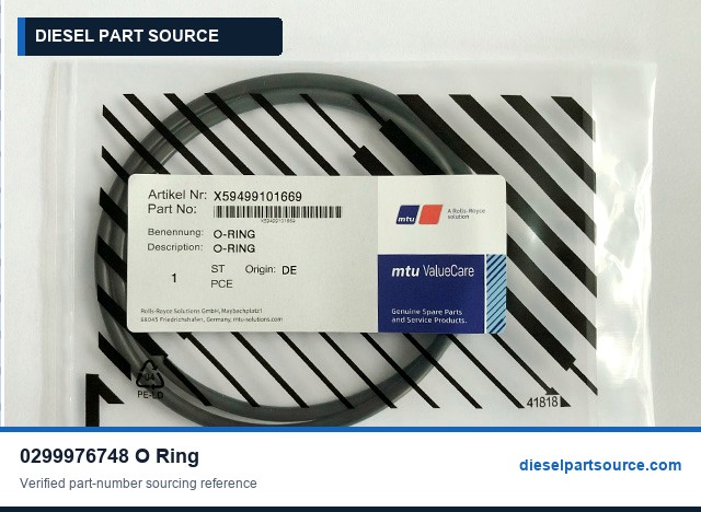 MTU 4000 Parts | 0299976748 | O-RING