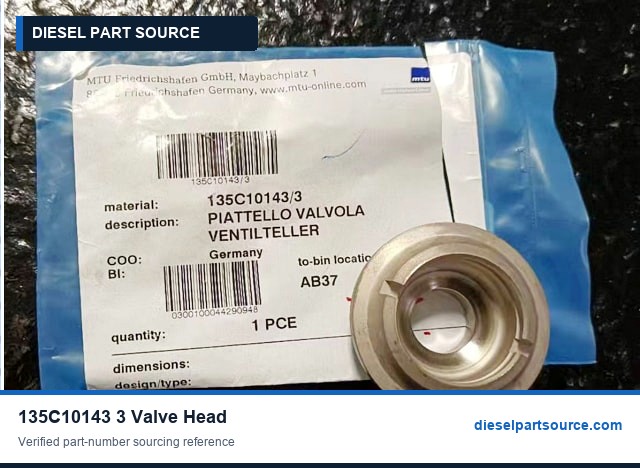 MTU 538 Parts | 135C10143/3 | VALVE HEAD