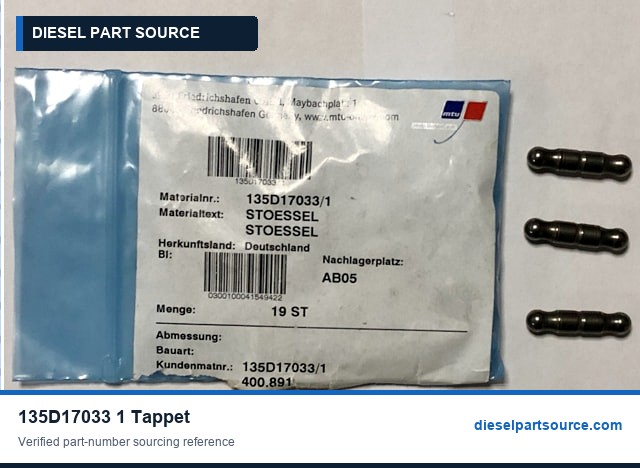 MTU 538 Parts | 135D17033/1 | TAPPET