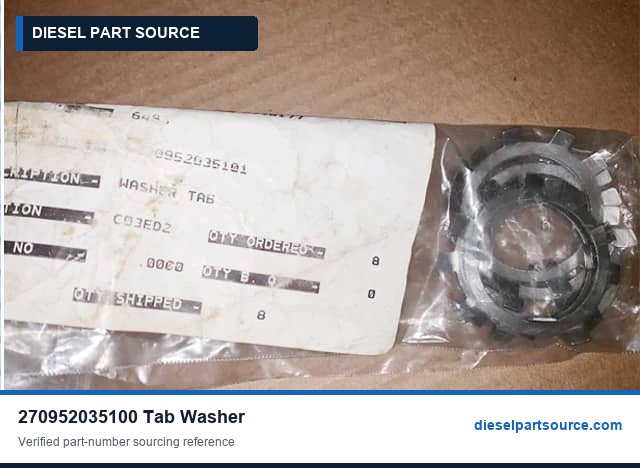 MTU 396 Parts | 270952035100 | TAB WASHER
