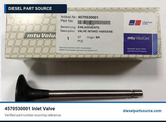 MTU 2000 Parts | 4570530001 | INLET VALVE