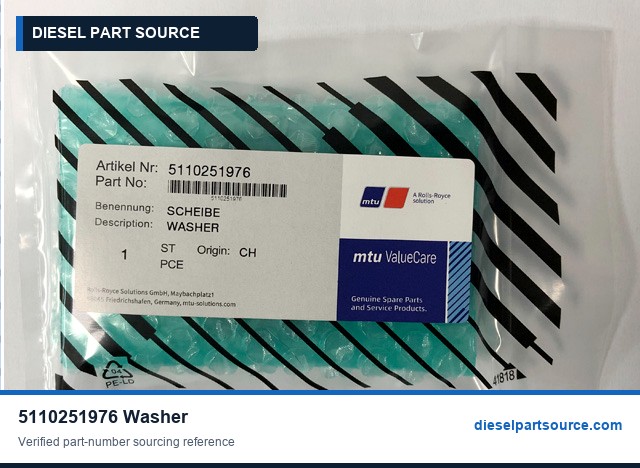MTU 4000 Parts | 5110251976 | WASHER