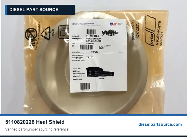 MTU 396 PARTS | 5110820226 | HEAT SHIELD