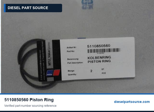 MTU 396 Parts | 5110850560 | PISTON RING