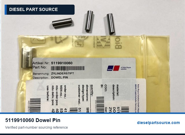 MTU 396 Parts | 5119910060 | DOWEL PIN