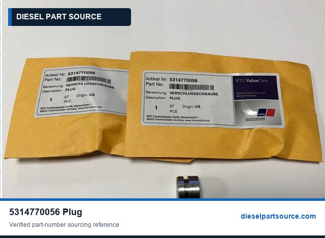 MTU 2000 Parts | 5314770056 | PLUG