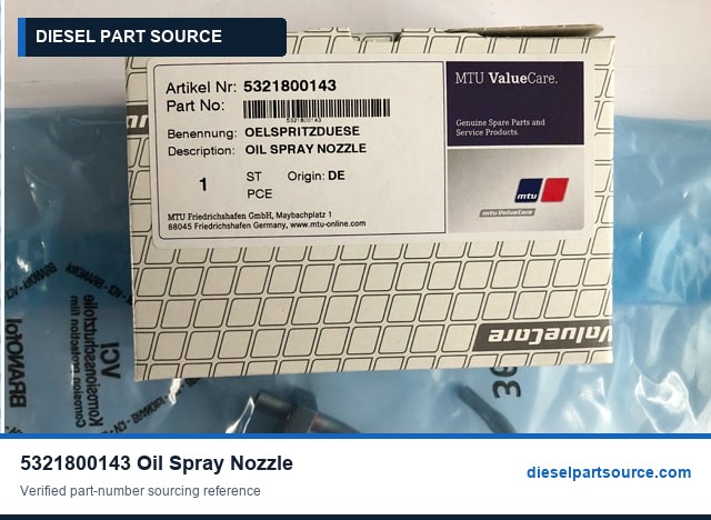 MTU 2000 Parts | 5321800143 | OIL SPRAY NOZZLE