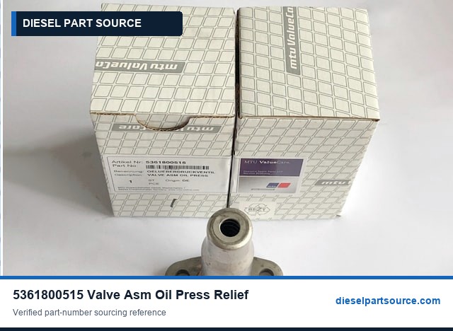 MTU 2000 Parts | 5361800515 | VALVE ASM OIL PRESS RELIEF