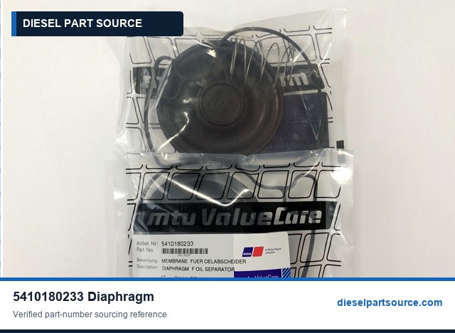 MTU 4000 Parts | 5410180233 | DIAPHRAGM F OIL SEPARATOR