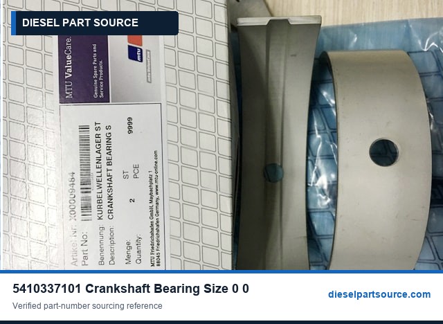 MTU 2000 Parts | 5410337101 | CRANKSHAFT BEARING SIZE 0-0