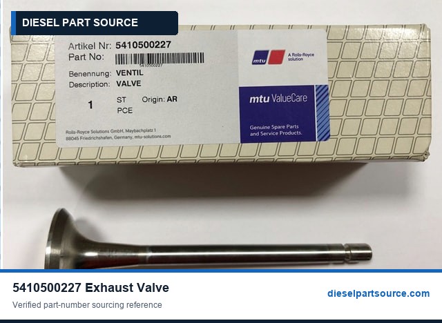 MTU 2000 Parts | 5410500227 | EXHAUST VALVE