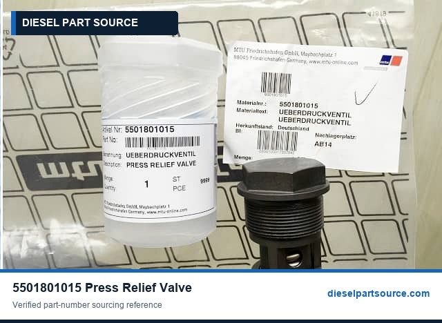 MTU 396 Parts | 5501801015 | PRESS RELIEF VALVE