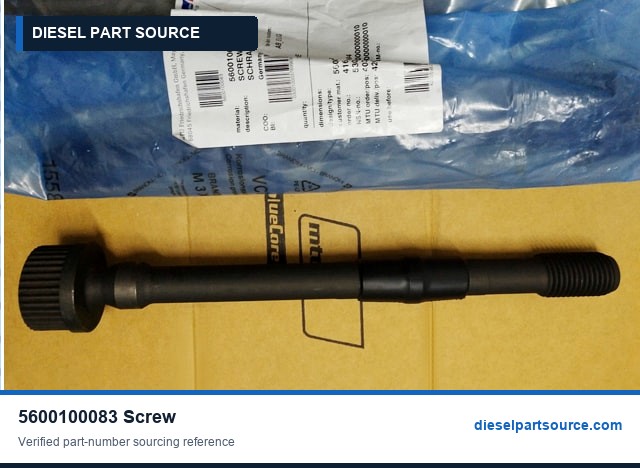 MTU 538 Parts | 5600100083 | SCREW