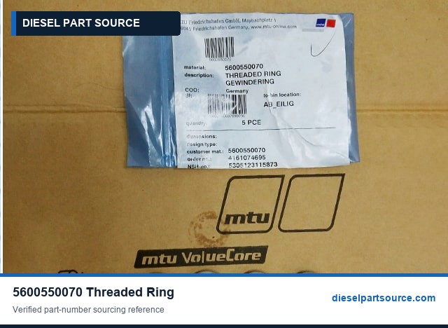 MTU 538 Parts | 5600550070 | THREADED RING