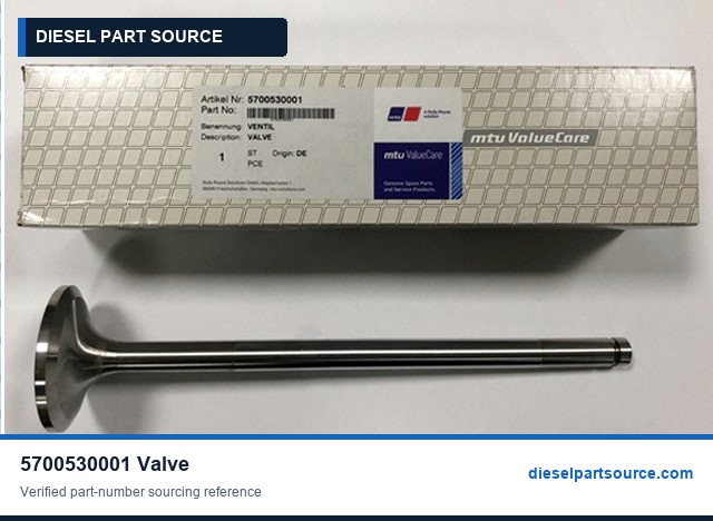 MTU 595 Parts | 5700530001 | VALVE