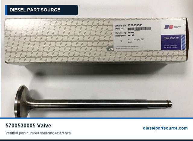 MTU 595 Parts | 5700530005 | VALVE