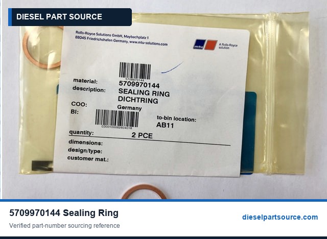 MTU 595 Parts | 5709970144 | SEALING RING