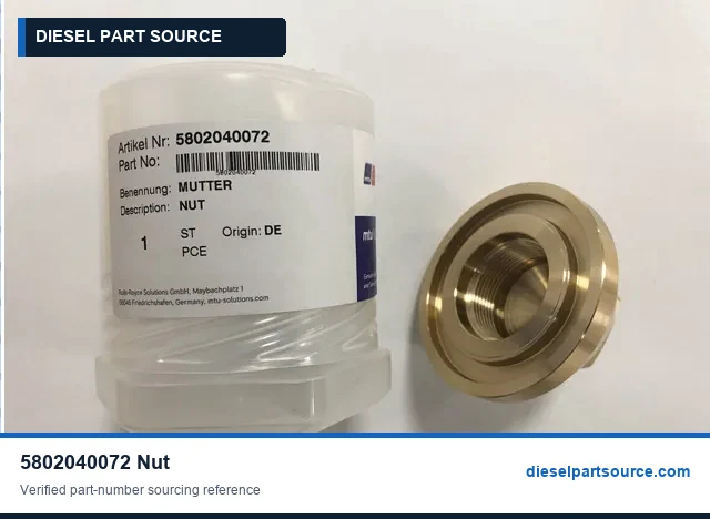 MTU 956 PARTS | 5802040072 | NUT