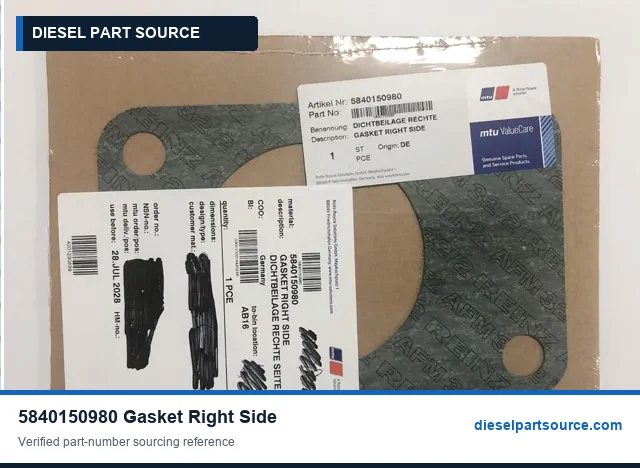 MTU 956 PARTS | 5840150980 | GASKET RIGHT SIDE