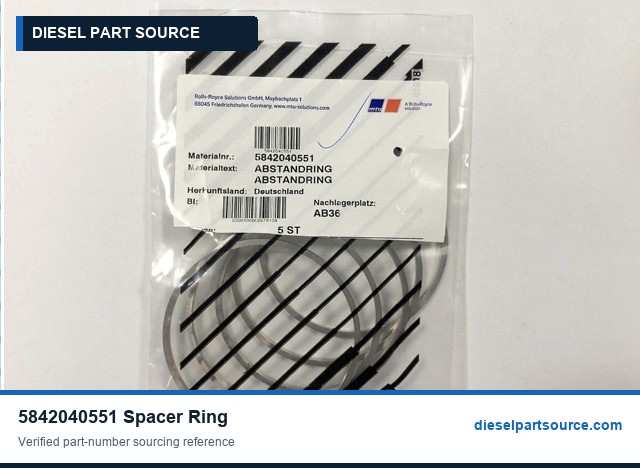 MTU 595 Parts | 5842040551 | SPACER RING