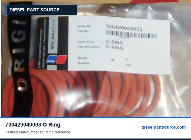MTU 396 Parts | 700429040003 | O-RING