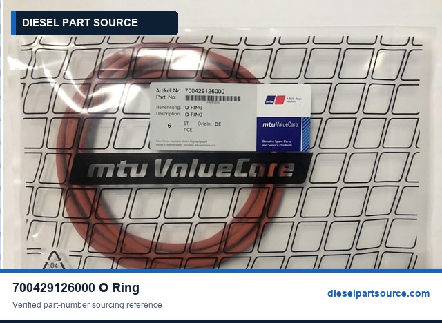 MTU 2000 Parts | 700429126000 | O-RING