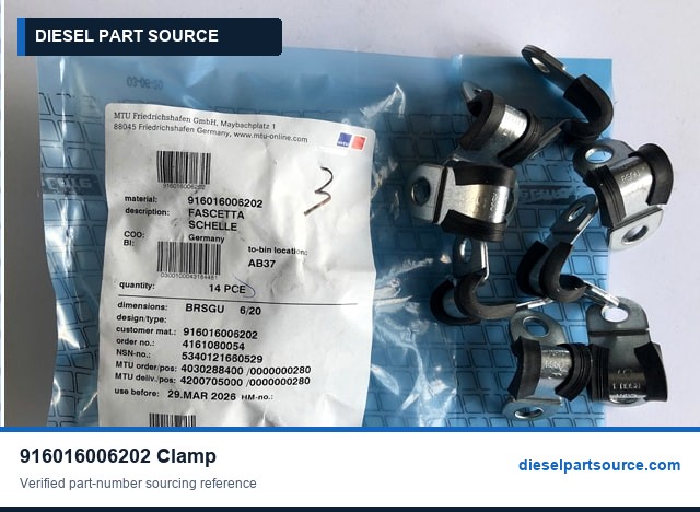 MTU 2000 Parts | 916016006202 | CLAMP