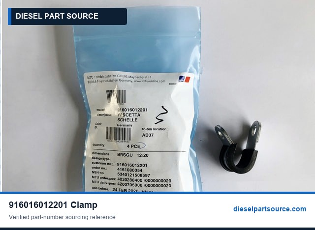 MTU 2000 Parts | 916016012201 | CLAMP