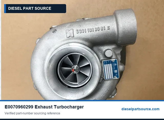 MTU 2000 PARTS | E0070960299 | EXHAUST TURBOCHARGER