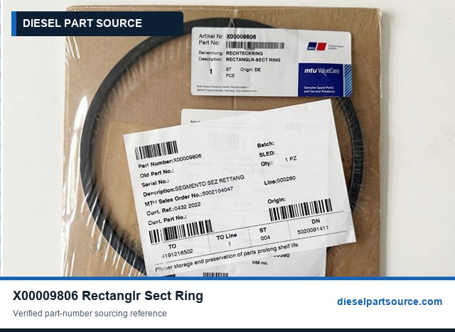 MTU 4000 Parts | X00009806 | RECTANGLR-SECT RING
