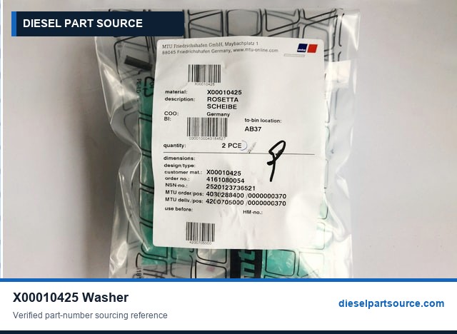 MTU 2000 Parts | X00010425 | WASHER