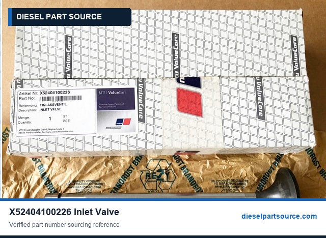 MTU 4000 Parts | X52404100226 | INLET VALVE