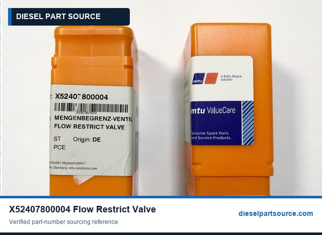 MTU 4000 Parts | X52407800004 | FLOW RESTRICT VALVE