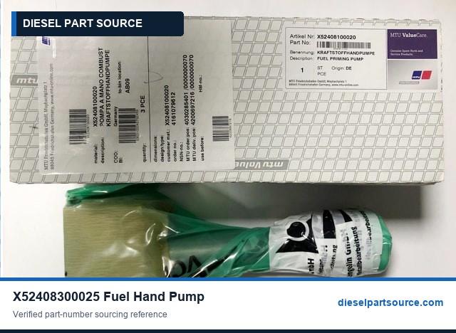 MTU 4000 Parts | X52408300025 | FUEL HAND PUMP