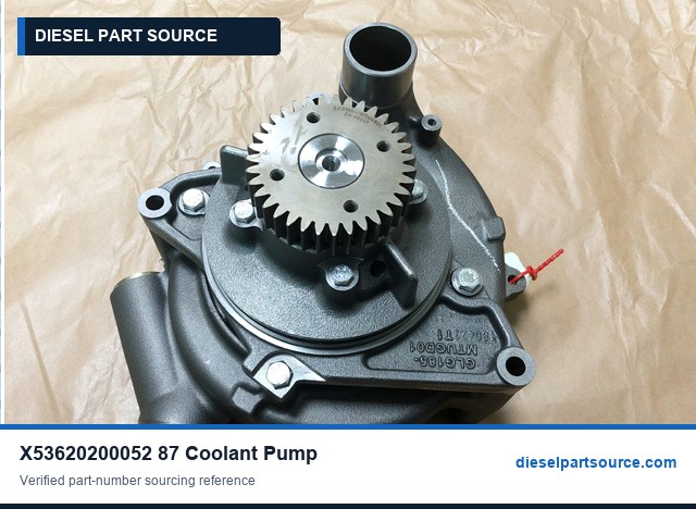 MTU 2000 Parts | X53620200052/87 | COOLANT PUMP WITH TEST CERT. 3.1