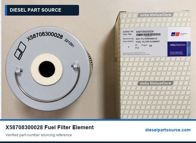 MTU 538 Parts | X58708300028 | FUEL FILTER ELEMENT