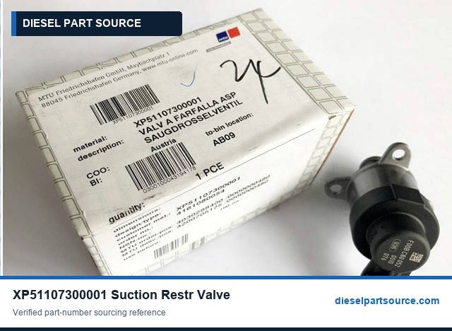 MTU 2000 Parts | XP51107300001 | SUCTION RESTR. VALVE