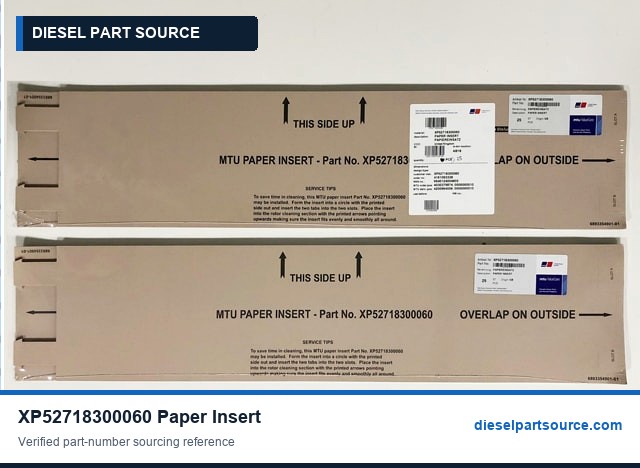 MTU 4000 Parts | XP52718300060 | PAPER INSERT
