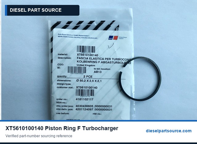 MTU 956/163 Parts | XT5610100140 | PISTON RING F/TURBOCHARGER